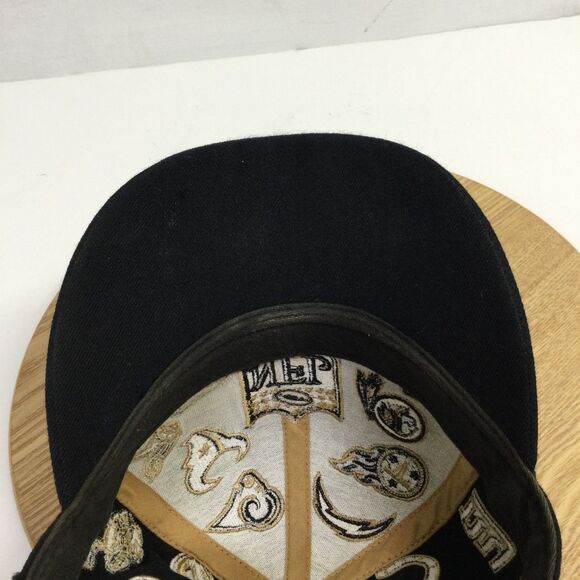 Reebok NFL All Over Team Logos Fitted Baseball Hat Black Gold Size 7 1/4 - Picture 15 of 16